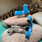 Blue Vespa Cuff Links
