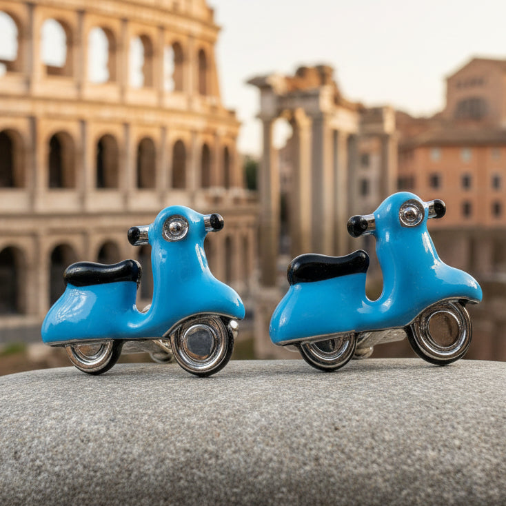 Blue Vespa Cuff Links