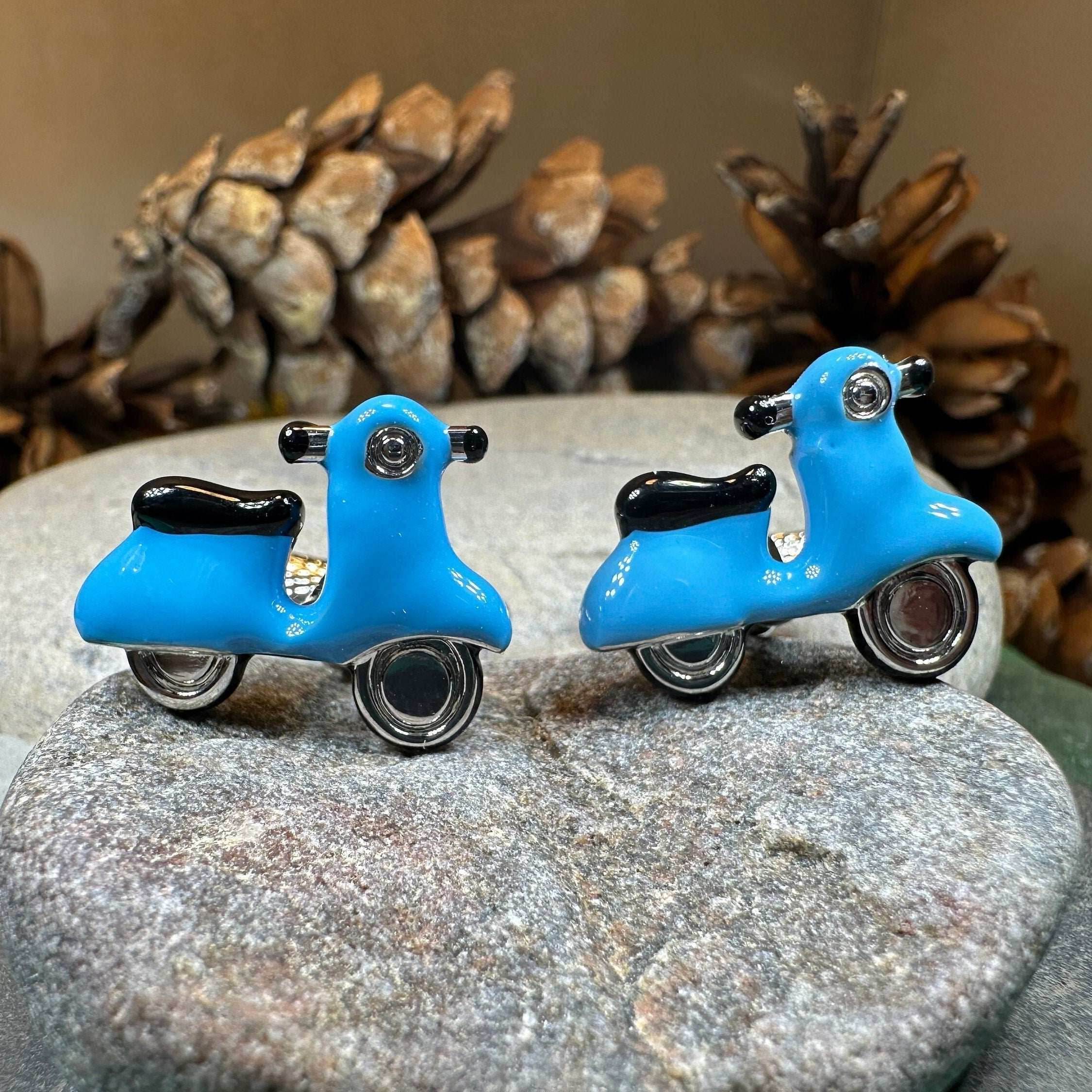 Blue Vespa Cuff Links - 