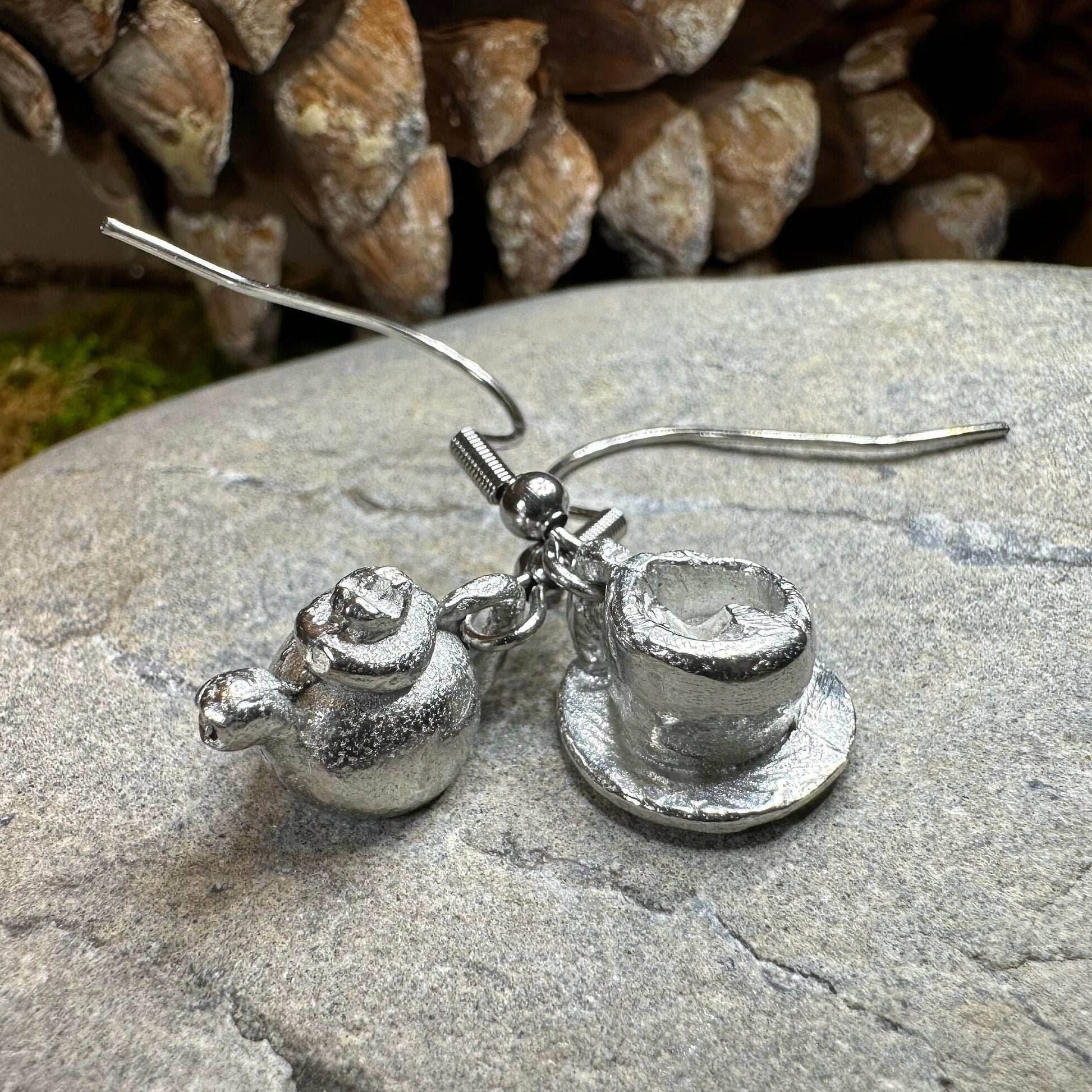 Spot O' Tea Teapot & Cup Earrings - 