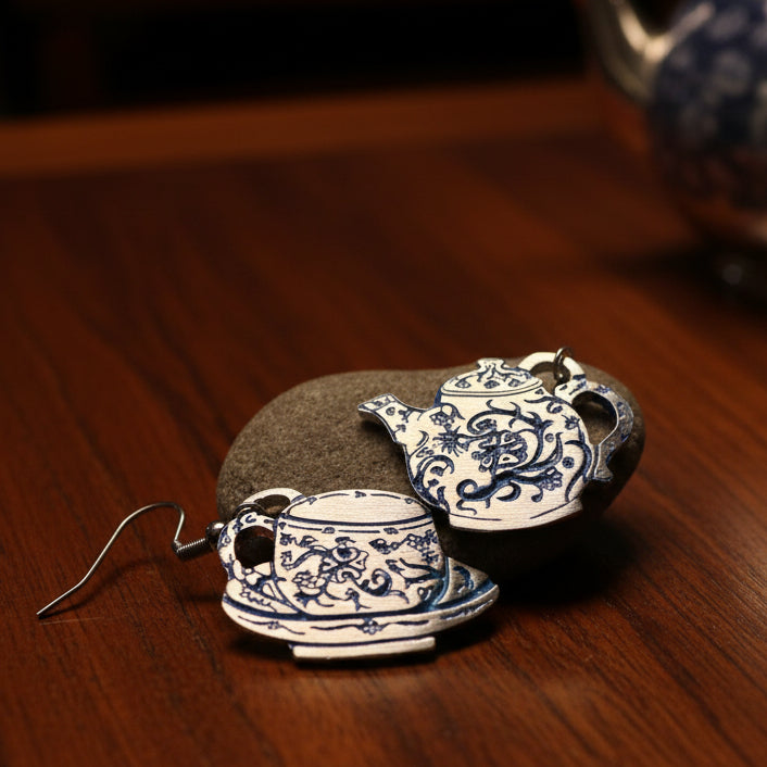 Old Fashioned Teapot & Cup Earrings