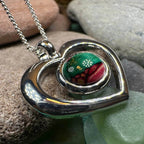 Heathergems Open Heart Necklace - Red Green