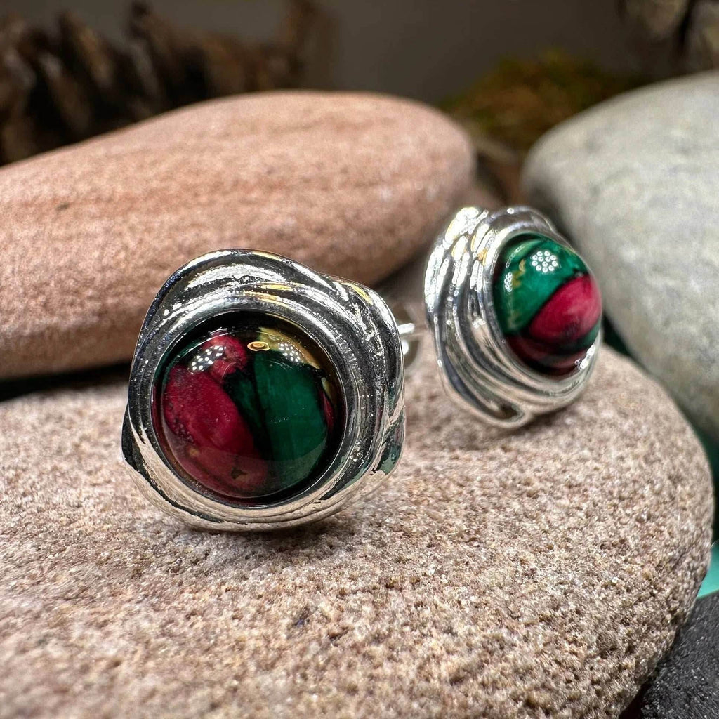 Celtic Heathergems Post Earrings - Green