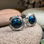 Celtic Heathergems Post Earrings - Blue Green