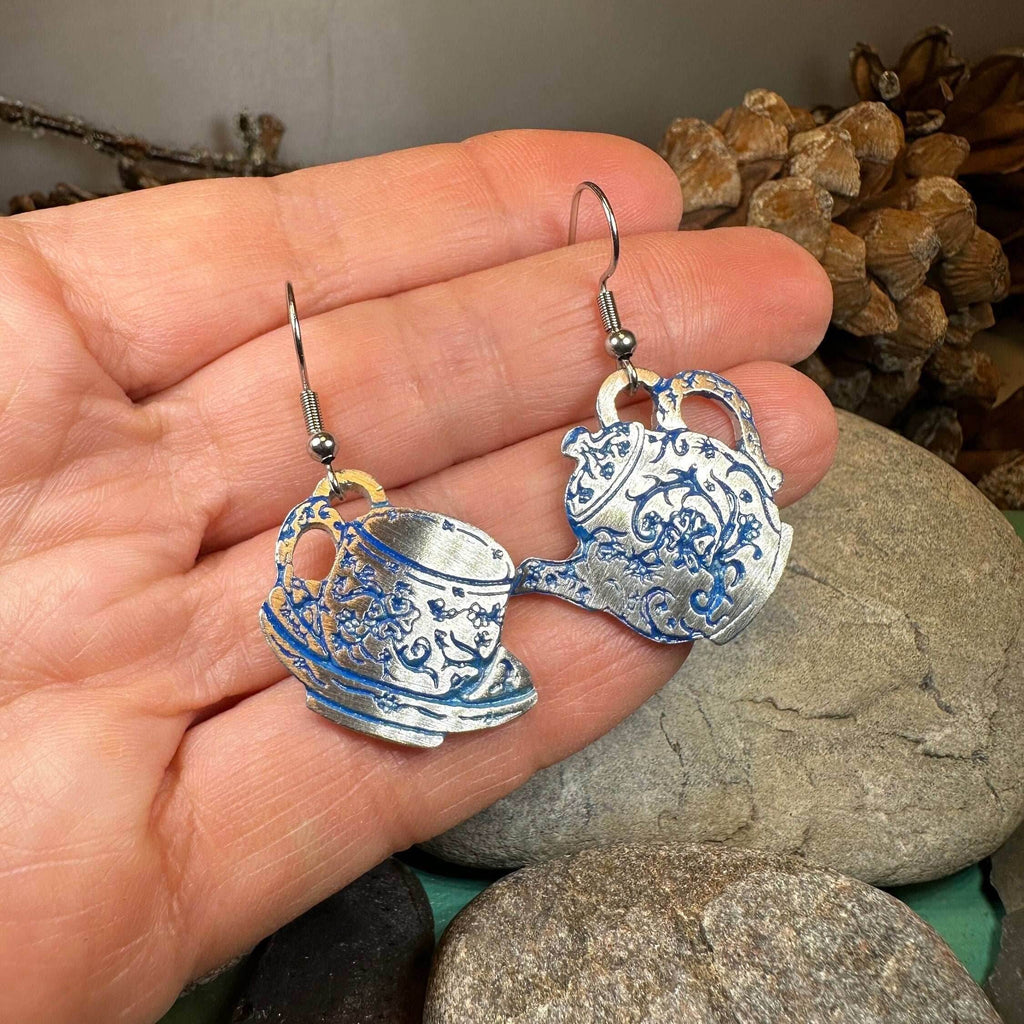 Old Fashioned Teapot & Cup Earrings - 