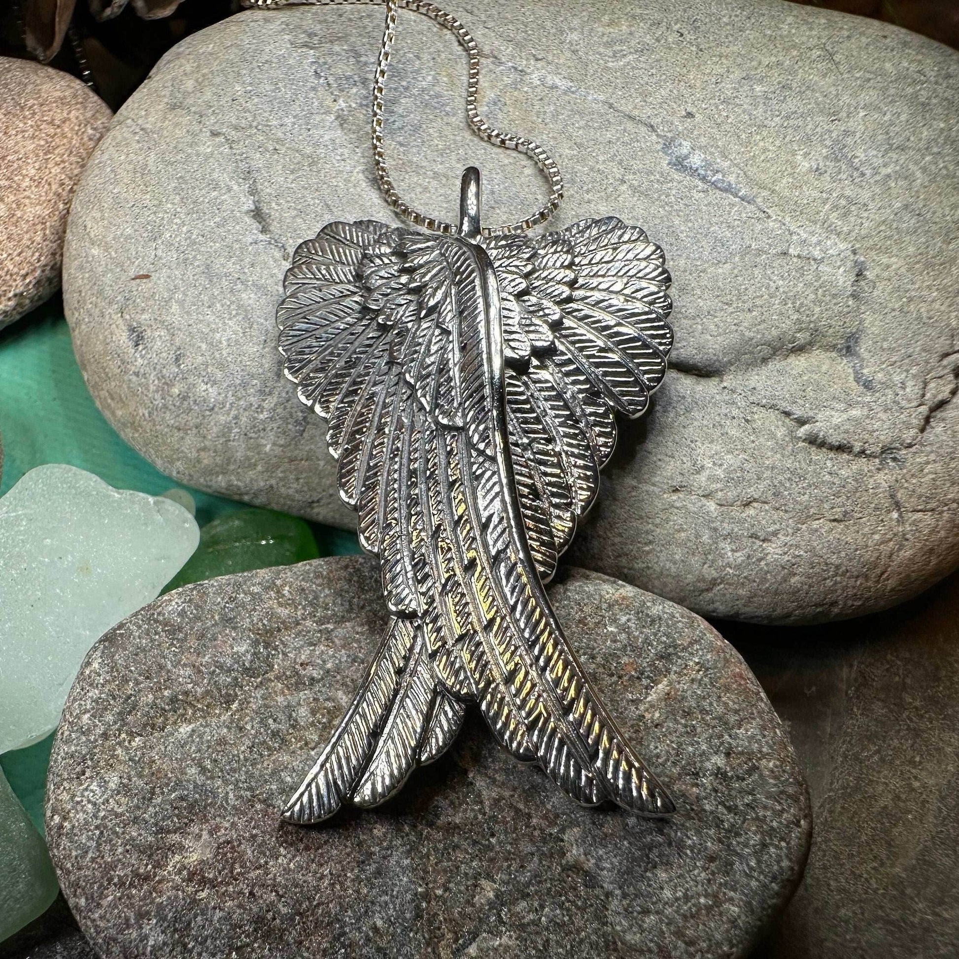 Large Angel Wings Necklace - 18
