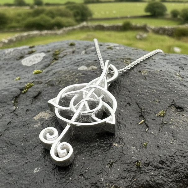 Celtic Music Note Necklace
