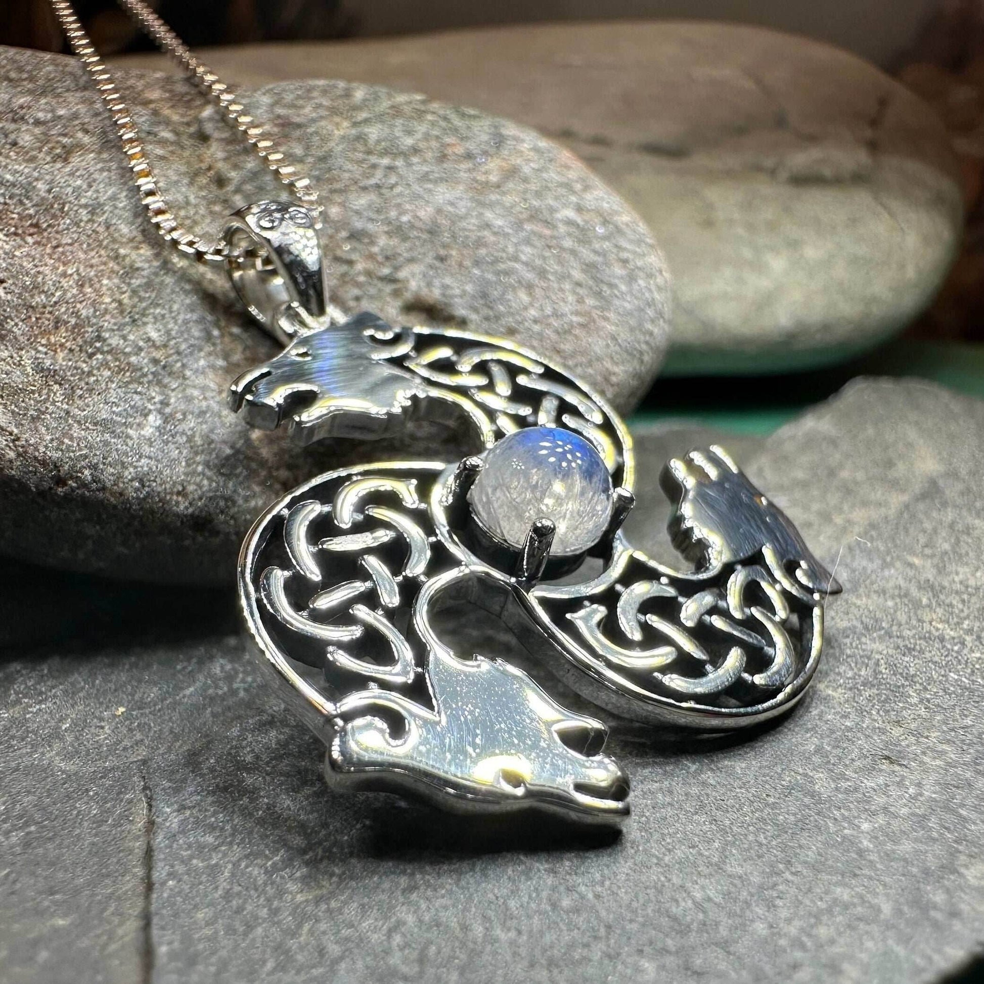 Celtic Bear Triple Spiral Necklace - 18