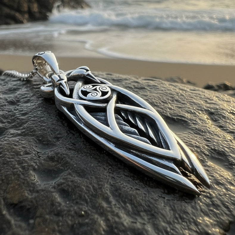 Art Deco Children of Lir Swan Necklace