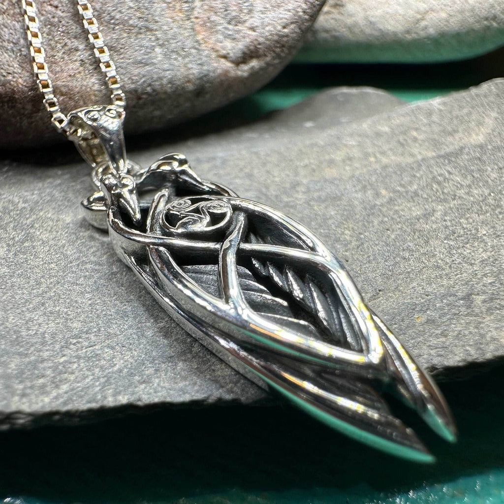 Art Deco Children of Lir Swan Necklace - 18