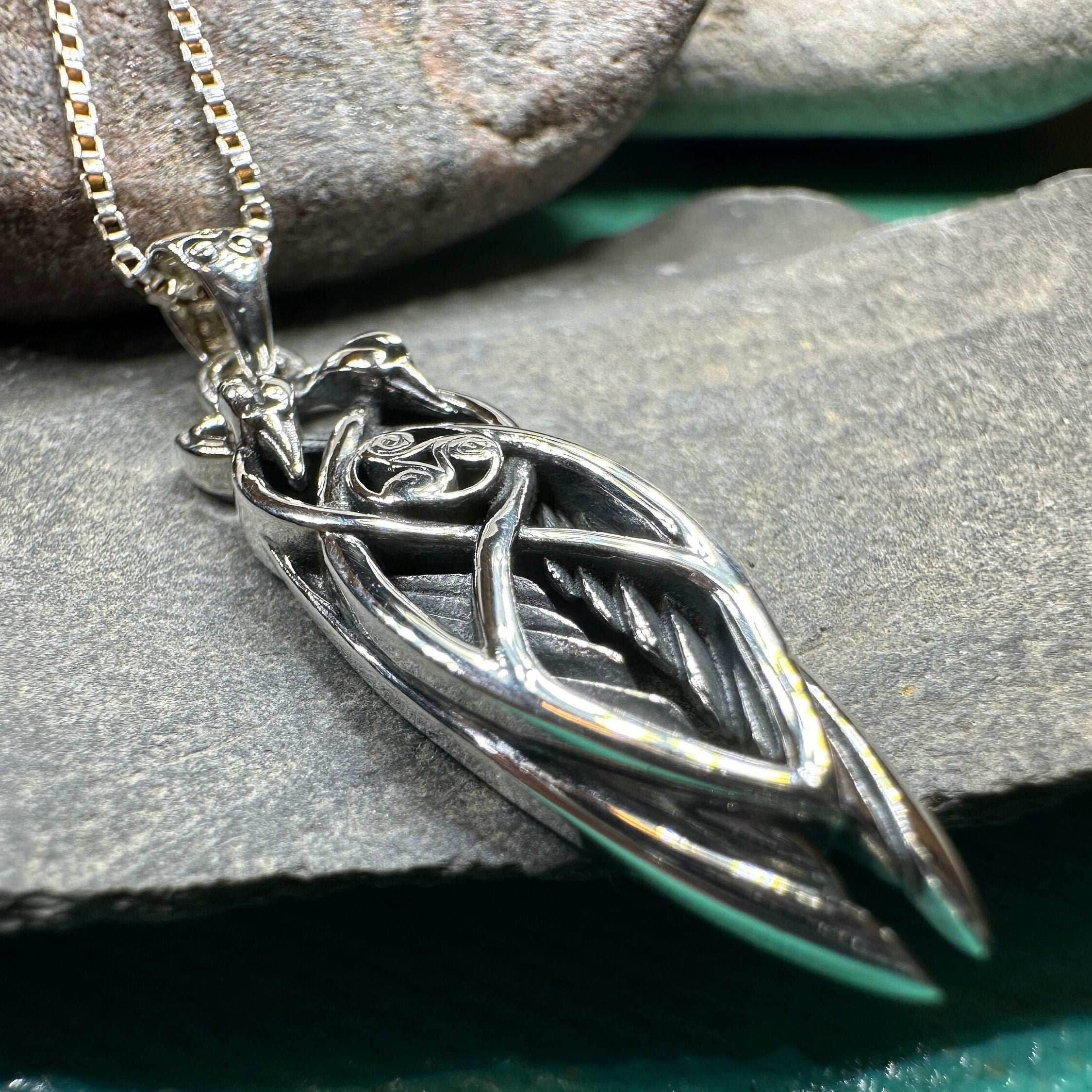 Art Deco Children of Lir Swan Necklace - 18