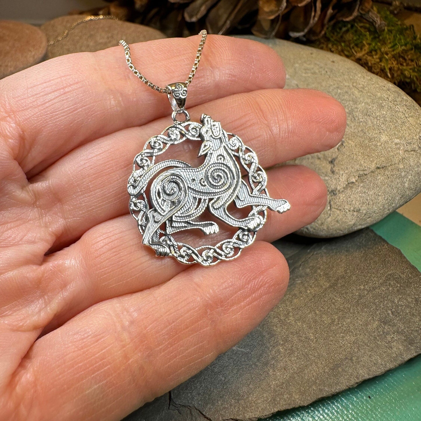 Pictish Celtic Dog Necklace