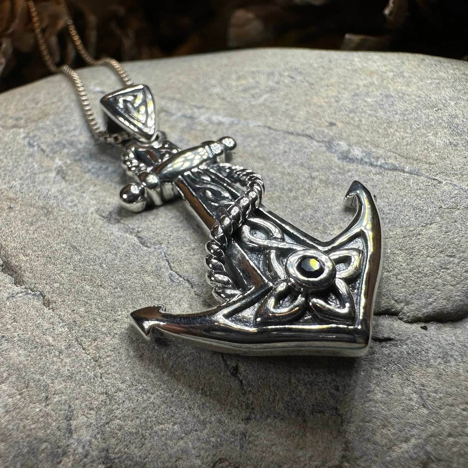 Sapphire Anchor Necklace - 18