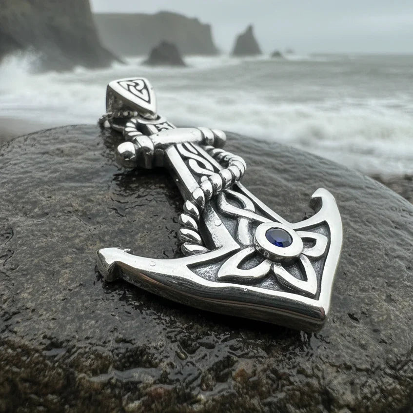Sapphire Anchor Necklace