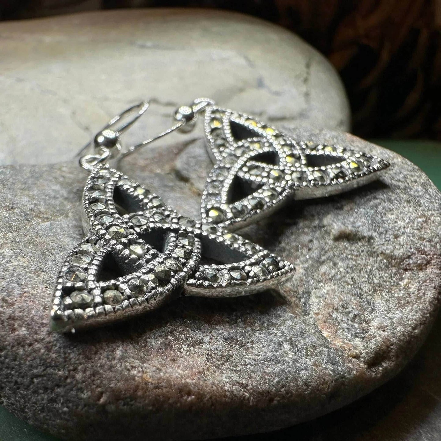 Celtic Knot Marcasite Earrings - 