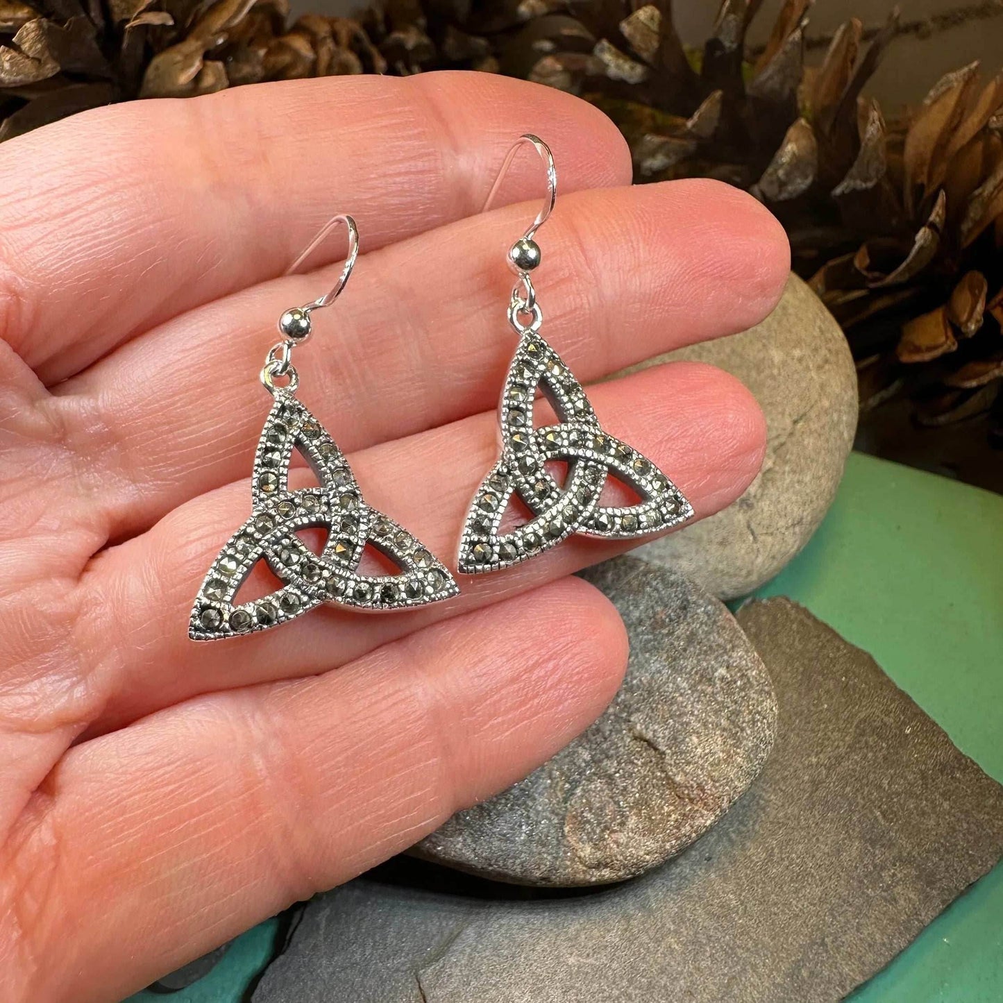 Celtic Knot Marcasite Earrings - 
