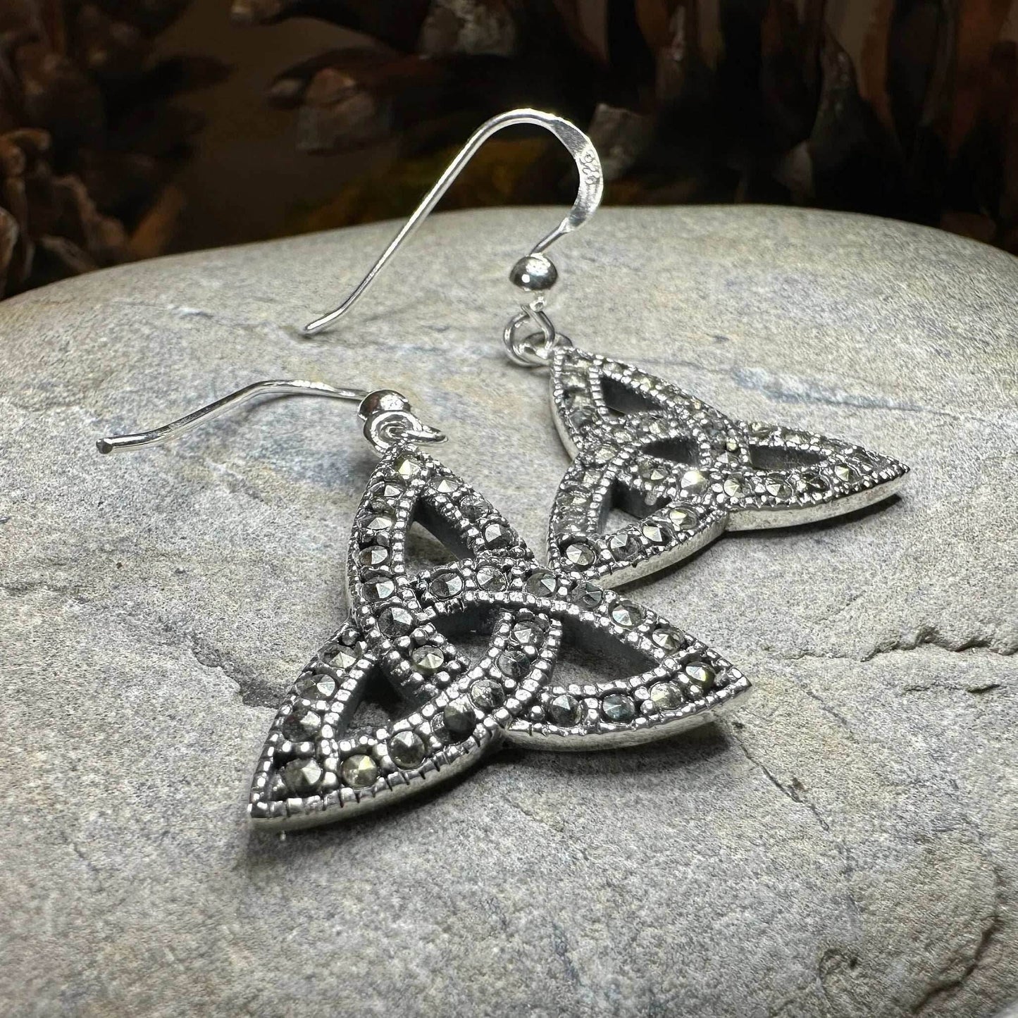 Celtic Knot Marcasite Earrings - 