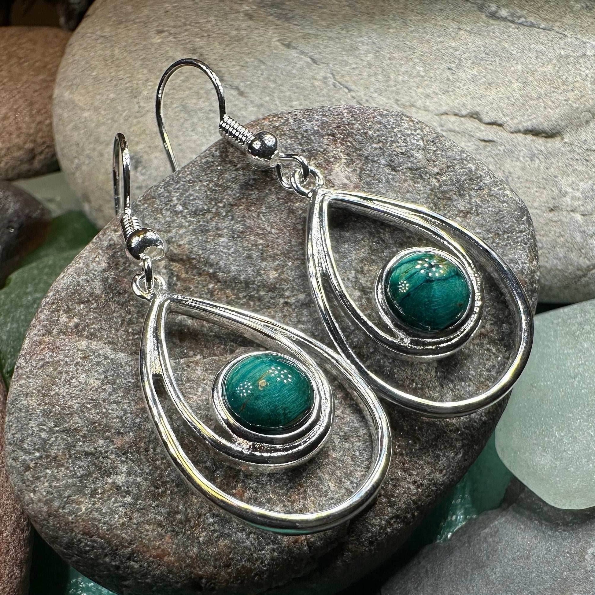 Heathergems Scottish Celtic Drop Earrings - Green
