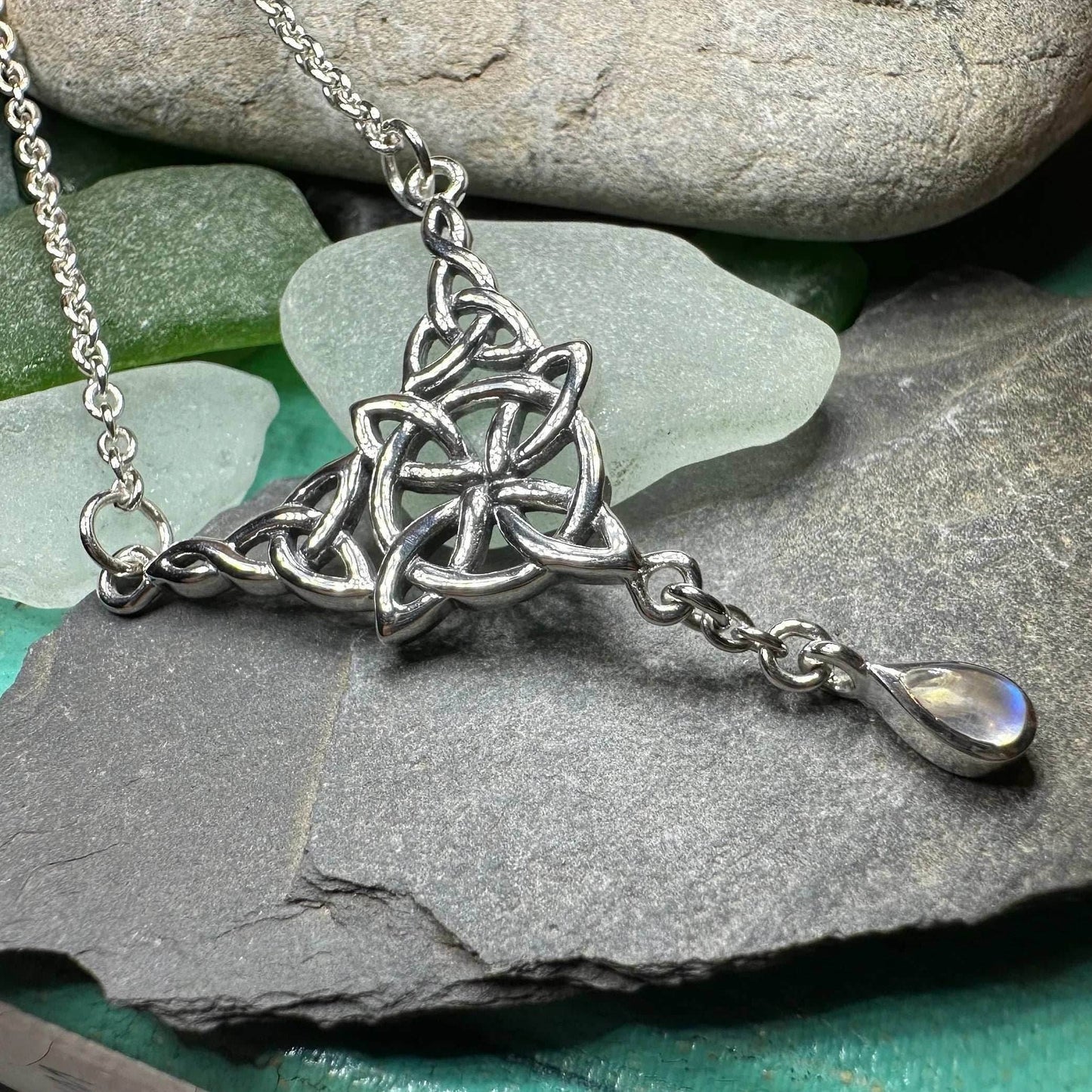 Celtic Compass Necklace - Moonstone