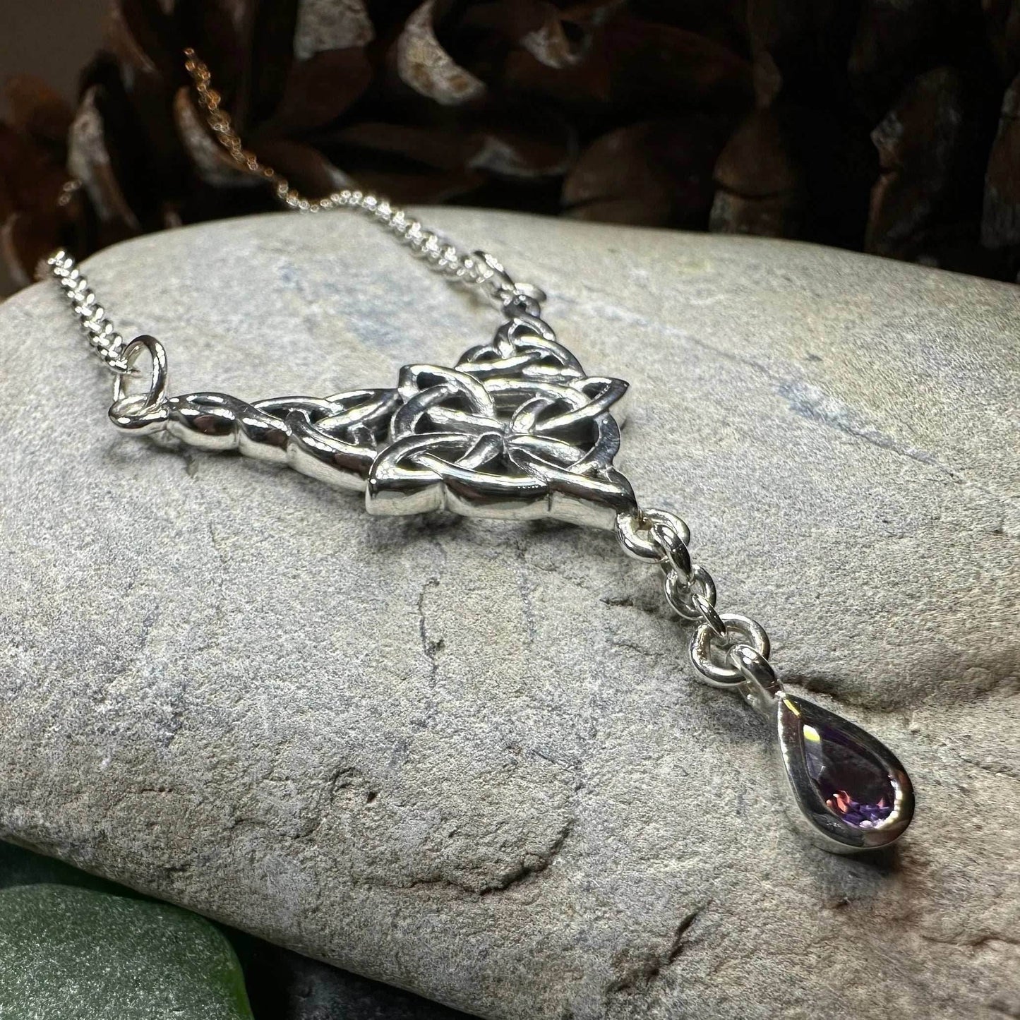 Celtic Compass Necklace - Amethyst