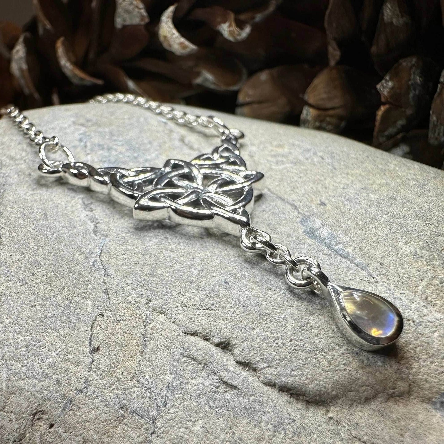 Celtic Compass Necklace - Moonstone