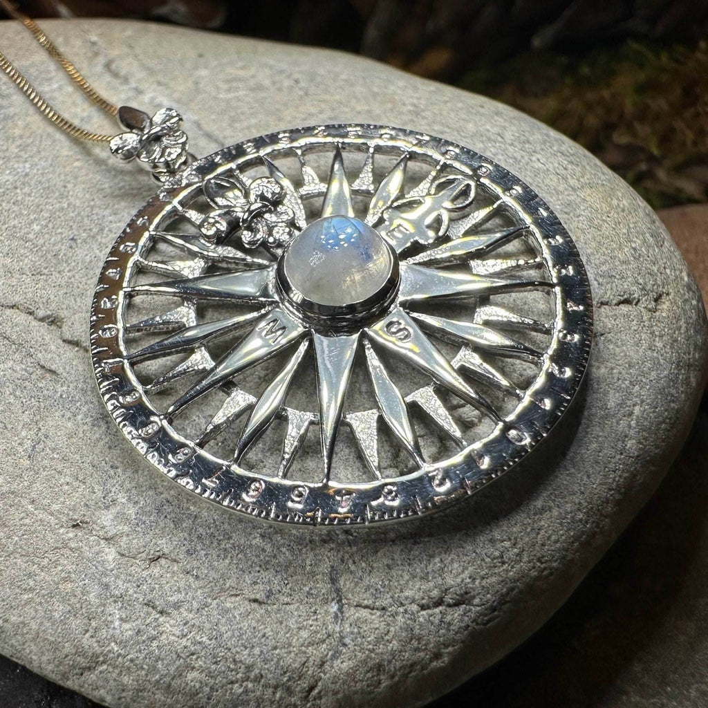 True North Moonstone Compass Necklace - 18