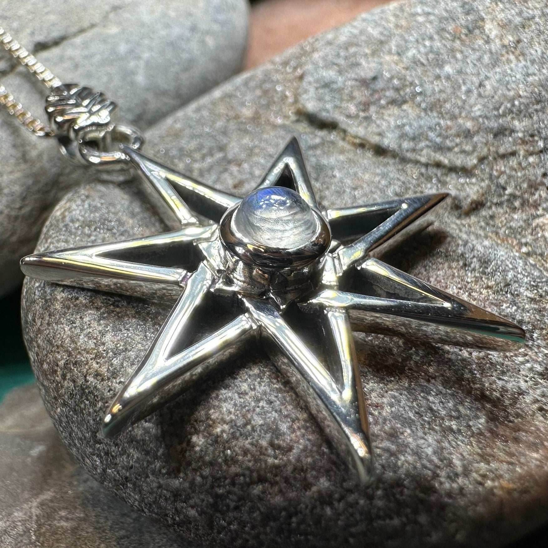 Moonstone Elven Star Necklace - 18