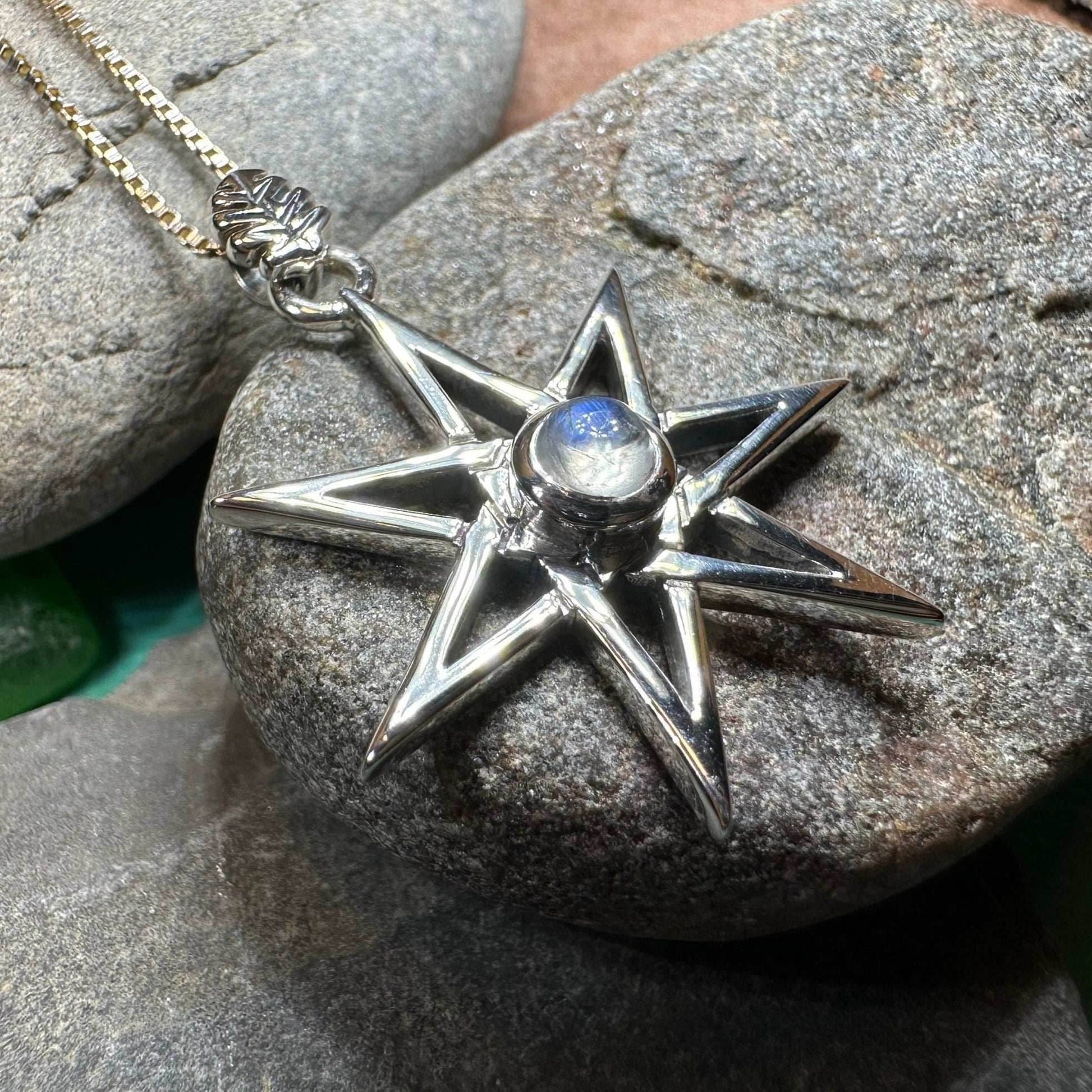 Moonstone Elven Star Necklace - 18
