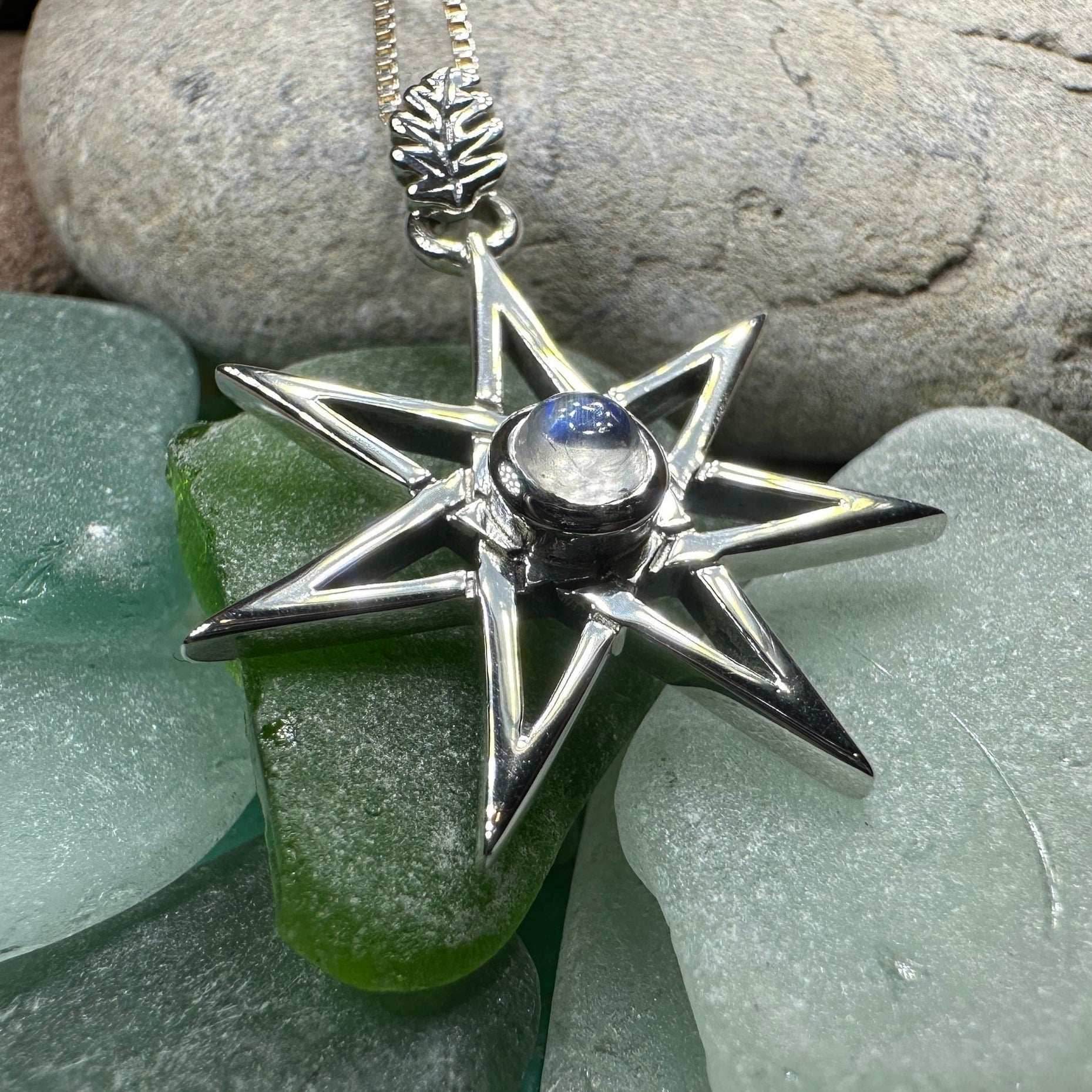 Moonstone Elven Star Necklace - 18