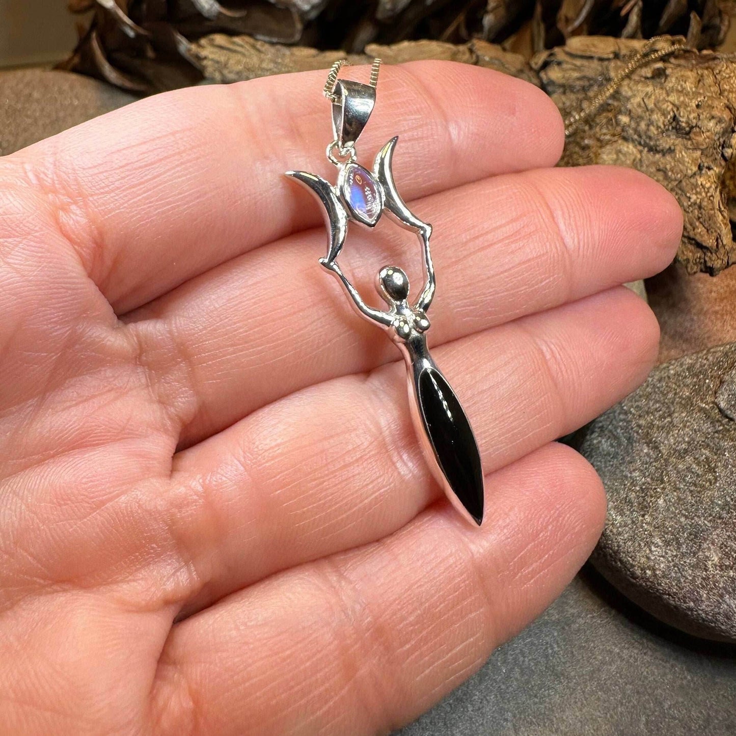 Lyric Triple Moon Goddess Necklace - 18