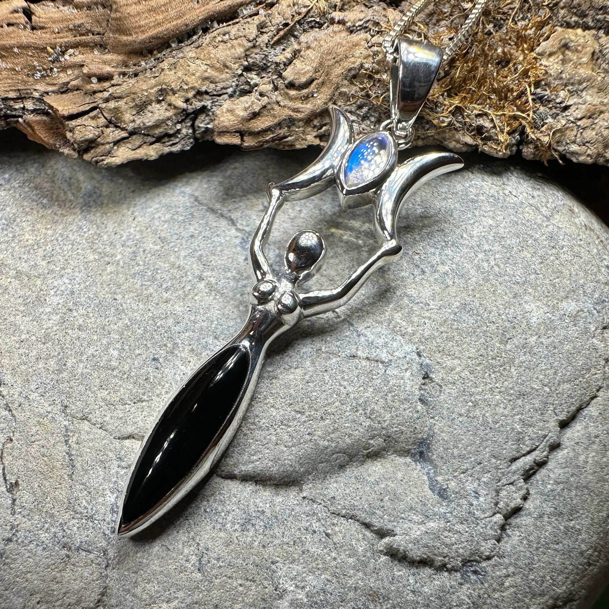 Lyric Triple Moon Goddess Necklace - 18