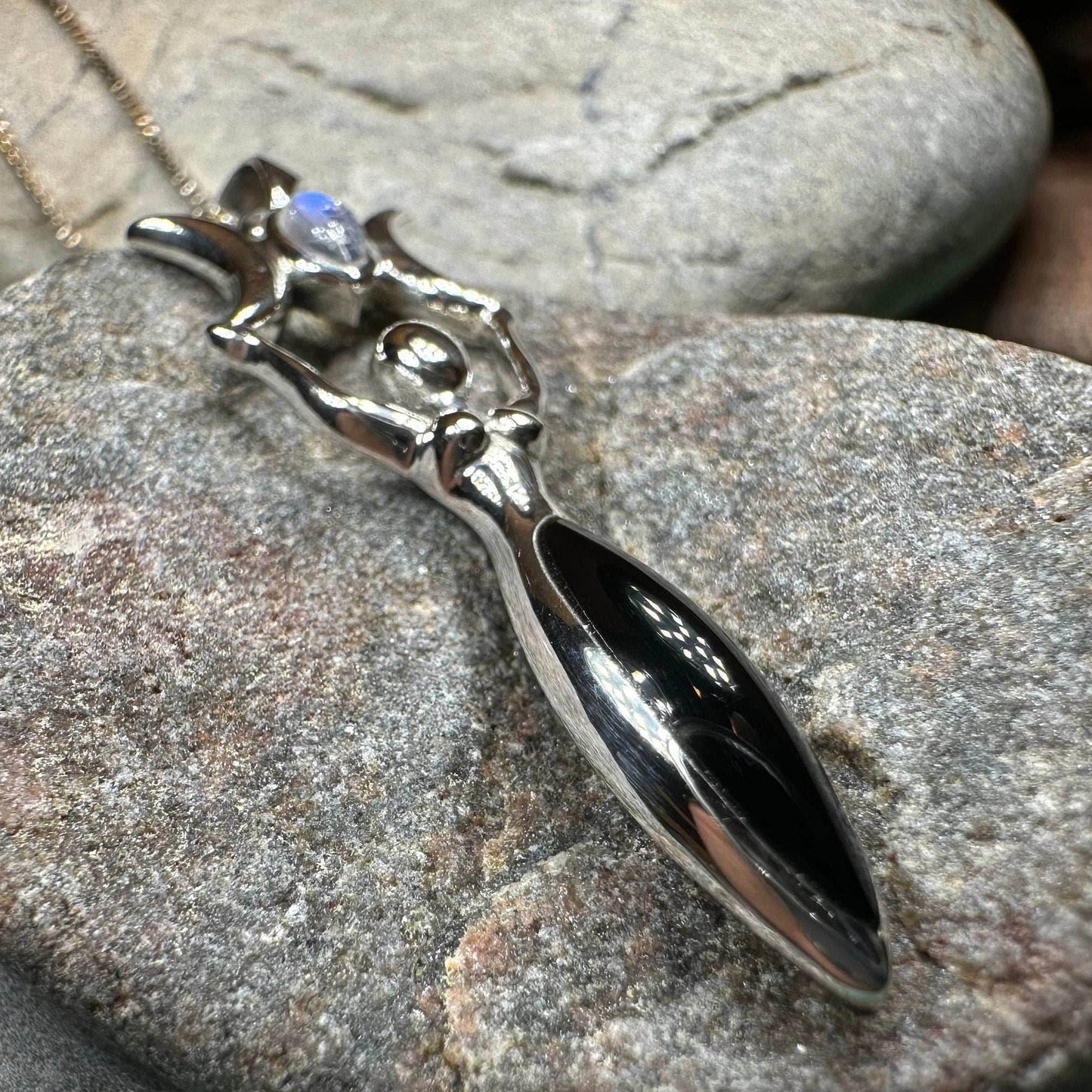 Lyric Triple Moon Goddess Necklace - 18