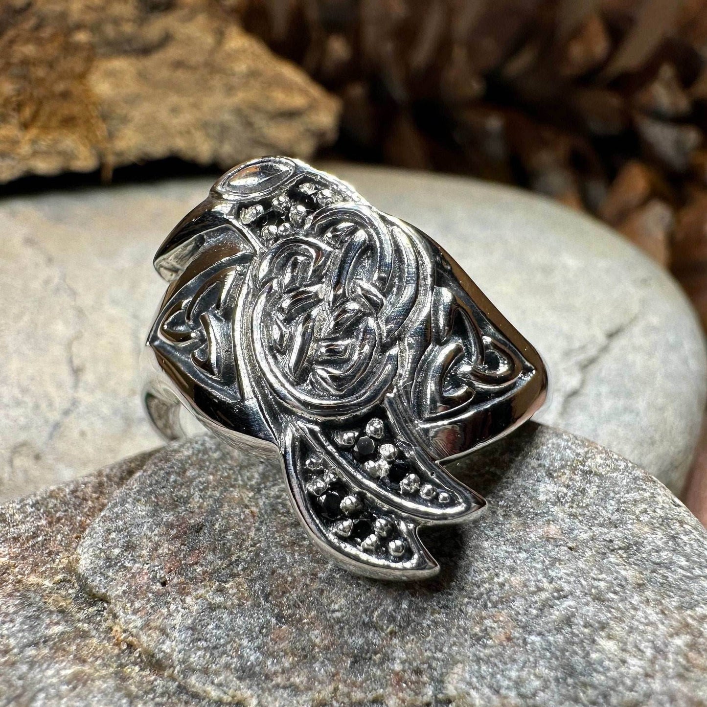 Morrigan Celtic Raven Ring - 6