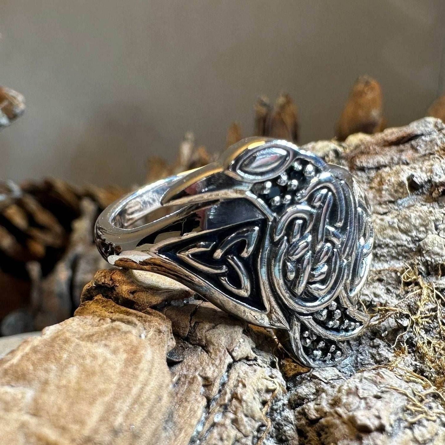 Morrigan Celtic Raven Ring - 6