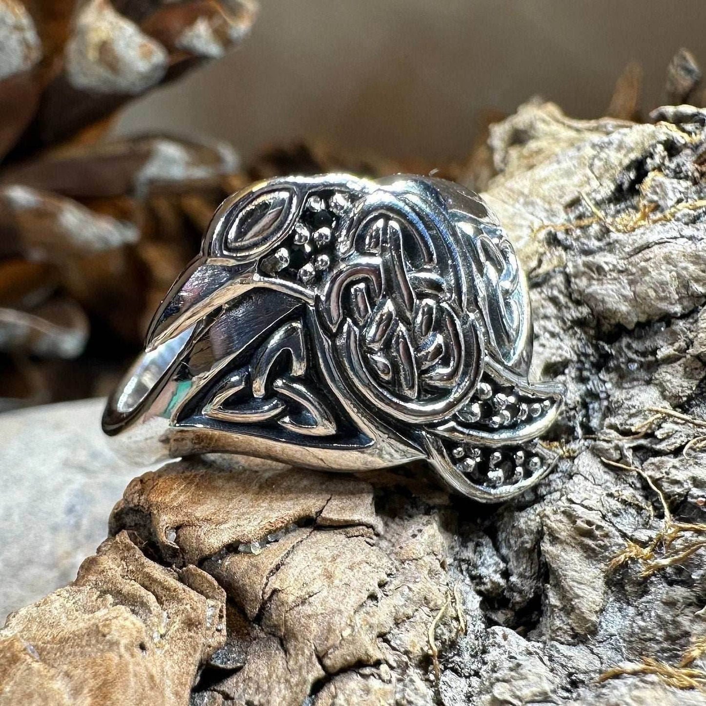 Morrigan Celtic Raven Ring - 6