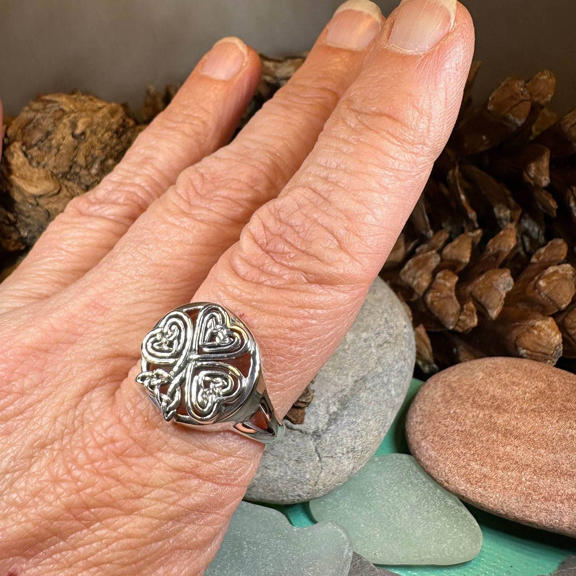 Celtic Knot Shamrock Ring - 5