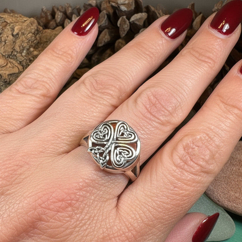 Celtic Knot Shamrock Ring