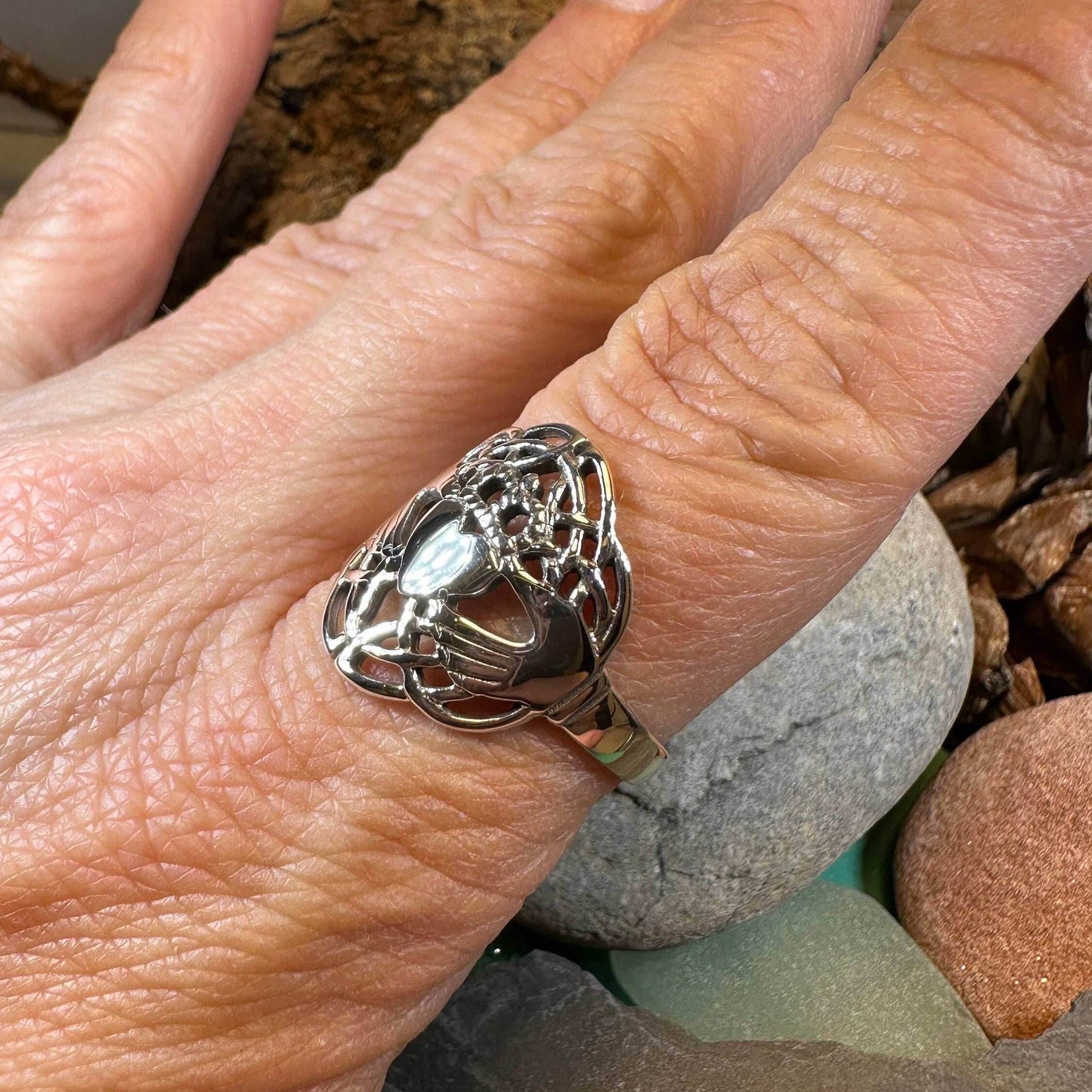 Irish Lace Claddagh Ring - 6