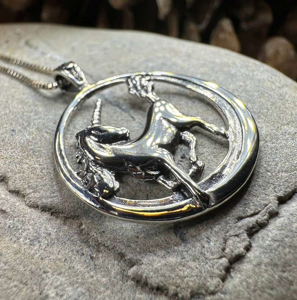 Prancing Unicorn Necklace - 18