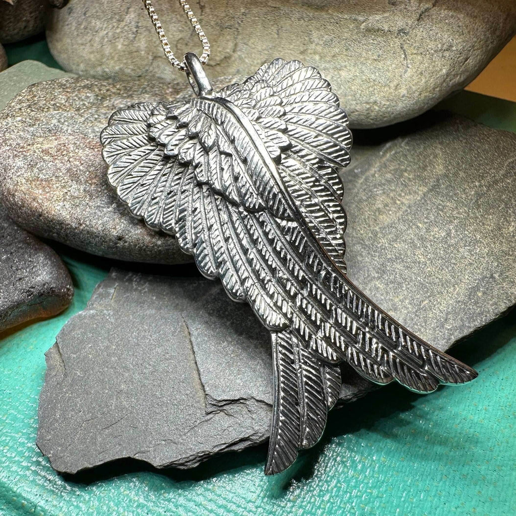 Large Angel Wings Necklace - 18