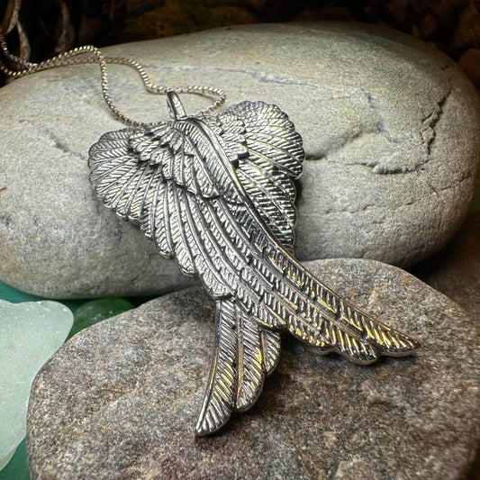 Large Angel Wings Necklace - 18