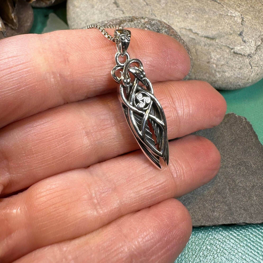 Art Deco Children of Lir Swan Necklace - 18