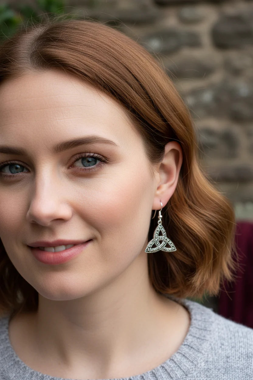 Celtic Knot Marcasite Earrings
