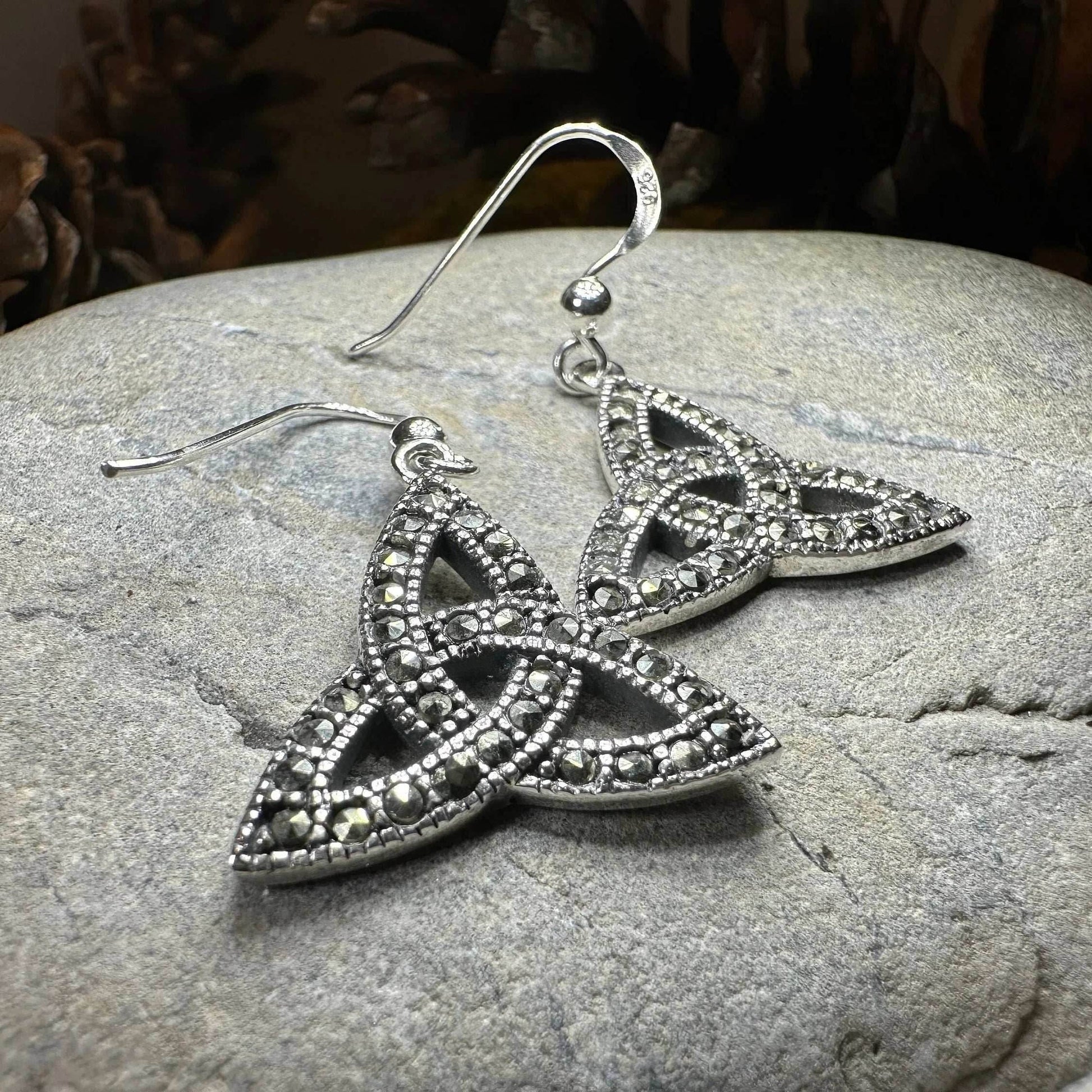 Celtic Knot Marcasite Earrings - 