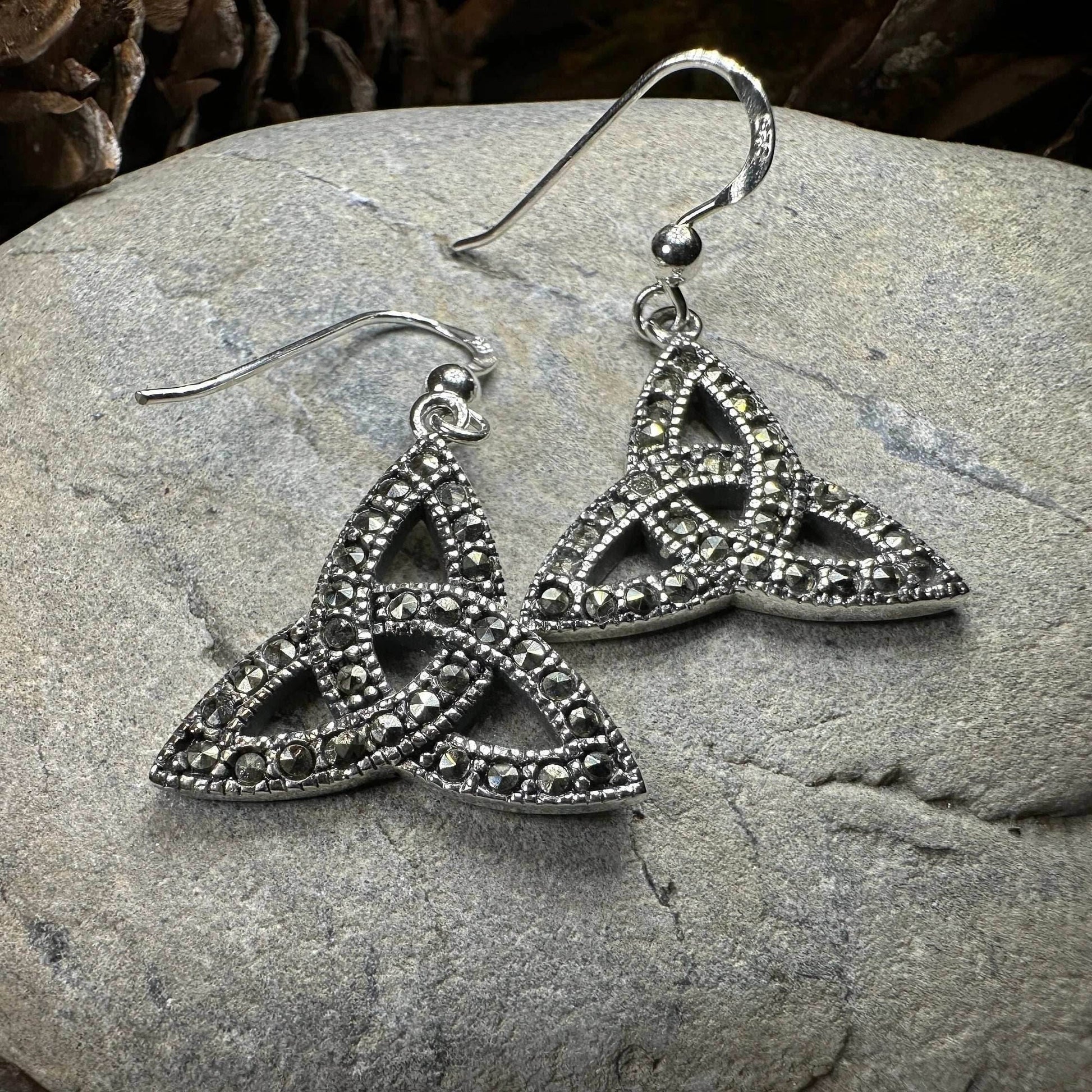 Celtic Knot Marcasite Earrings - 
