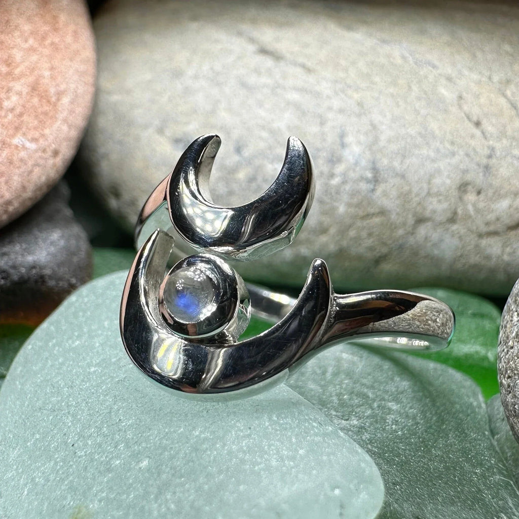 Double Crescent Moon Ring