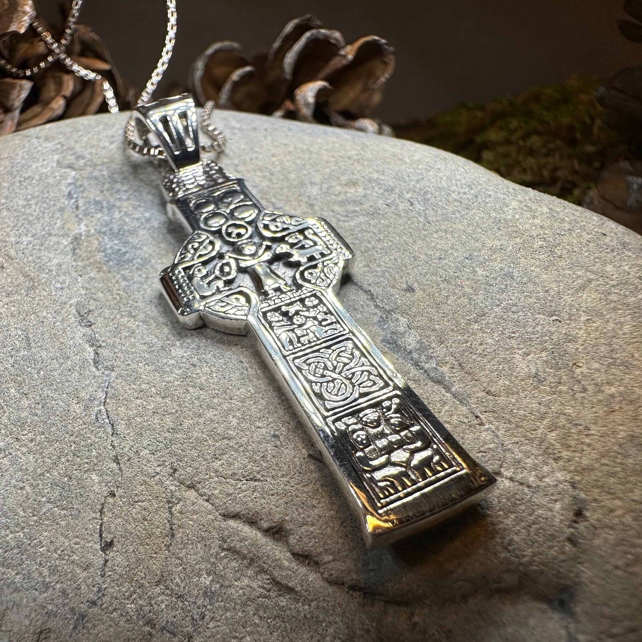 Irish Durrow Celtic Cross Necklace
