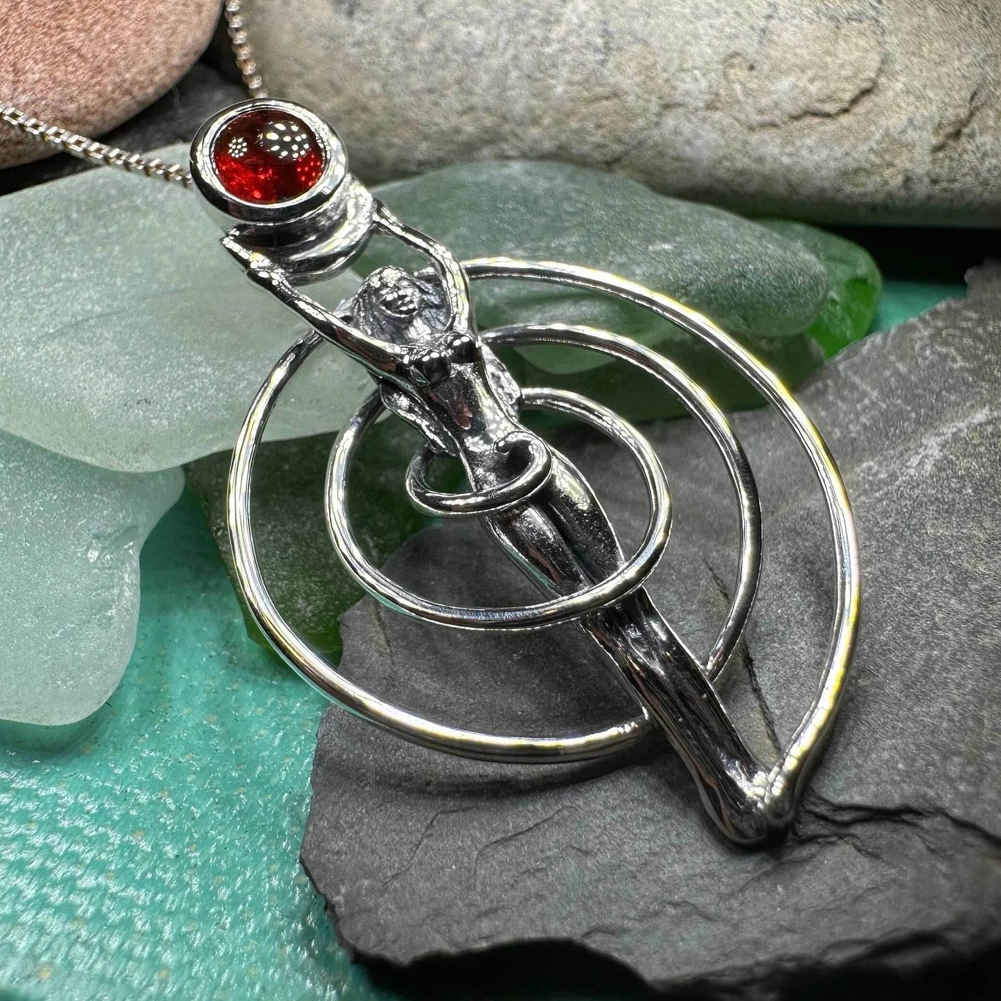 Danu Spiral Necklace - Garnet