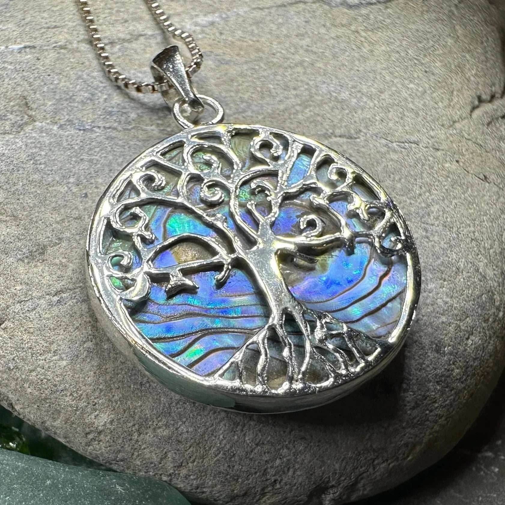 Leandra Tree of Life Necklace - Abalone Shell / 18