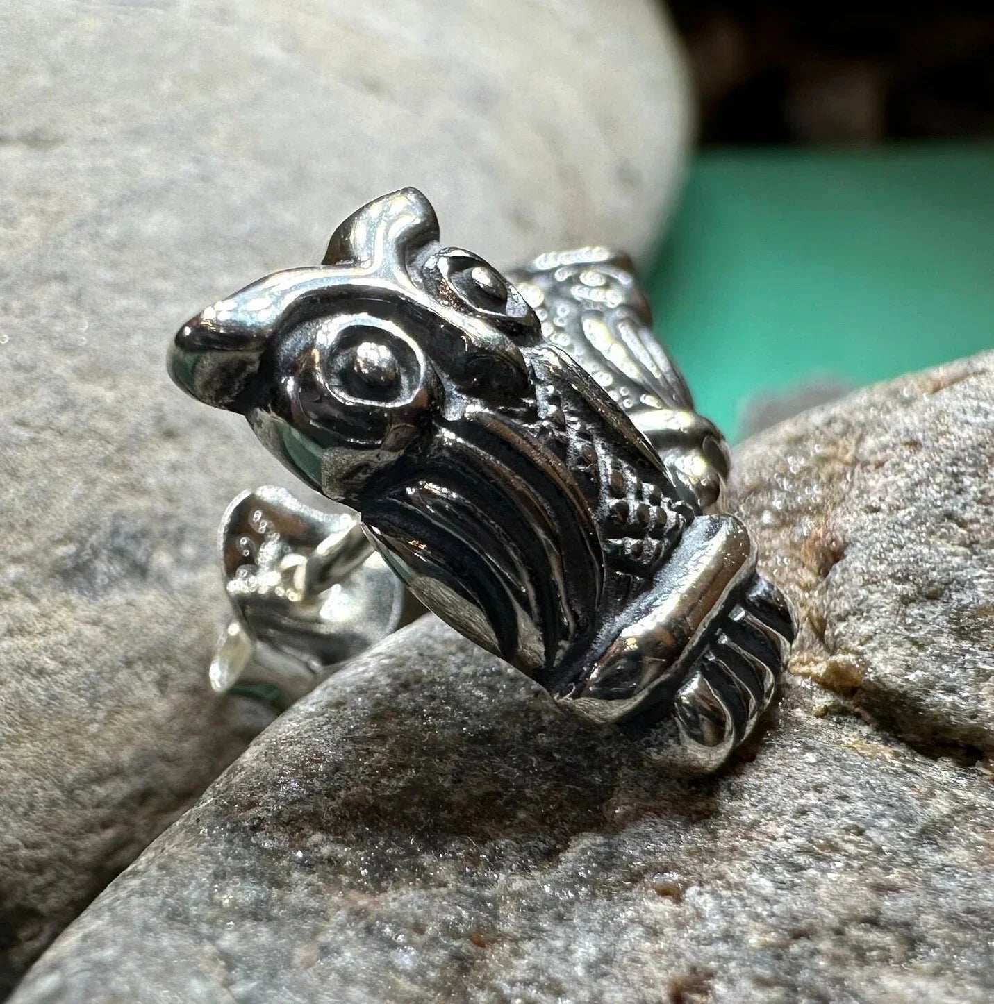 Silver Owl Stud Earrings - 